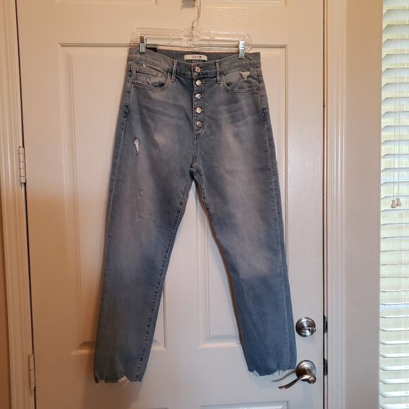 Joe's high-rise straight ankle raw hem button fly jeans size 31 NWT! - Picture 1 of 8